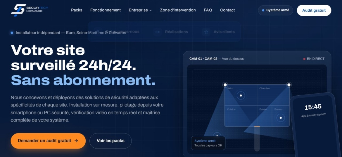 Aperçu du site Securtech Normandie