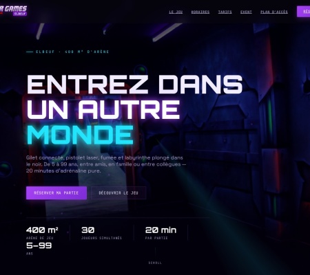 Aperçu du site Laser Games Elbeuf